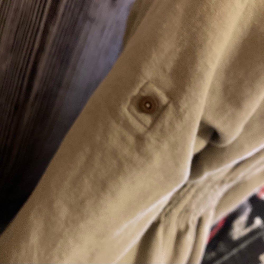 Soft Surroundings Khaki Button Down Mini Dress - Picture 6 of 12